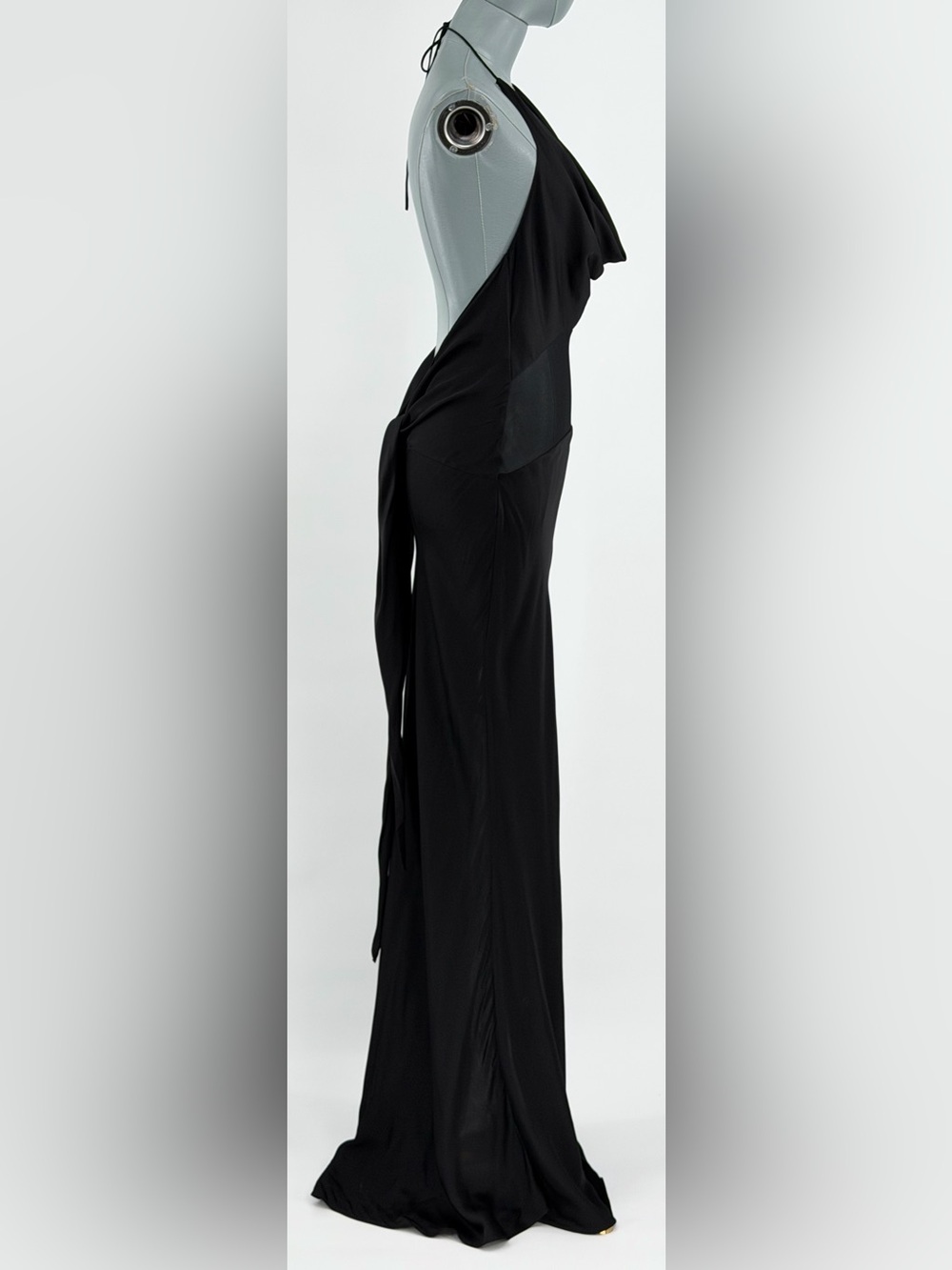 🆕 RAT & BOA 🧿 NWOT Orchid Cowl Neck Maxi Dress, Black w Sheer Panel - Sz XS - Picture 6 of 14